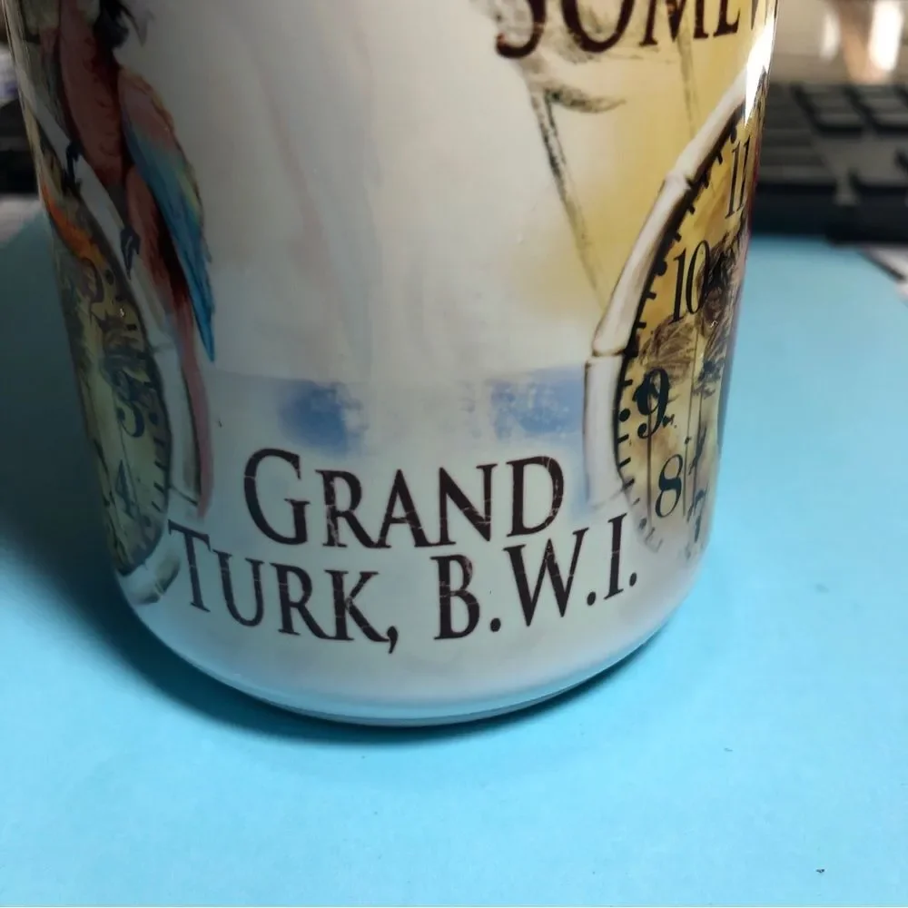 It’s Five O’clock Somewhere  Margaritaville Mug  &  Matching Parrot Design Flag